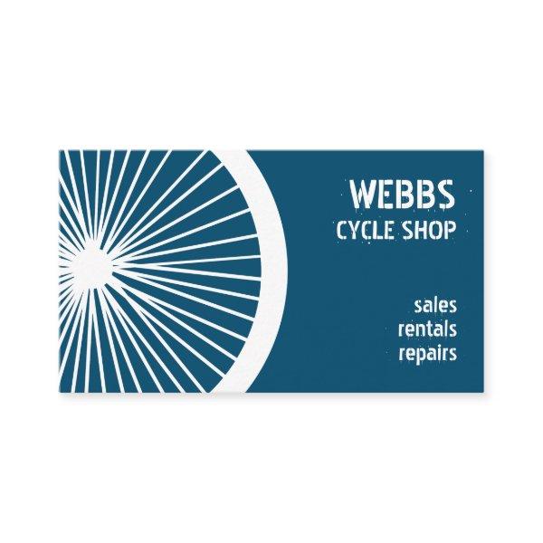 Modern Dark Blue Cycle Shop Repairs Rentals