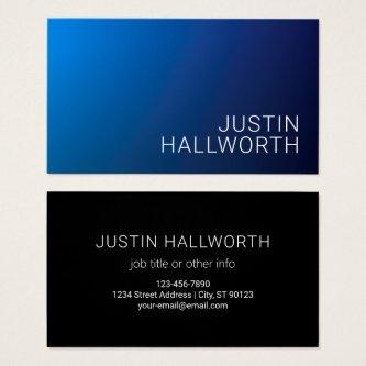 Modern Dark Blue Gradient & Minimal Editable Text