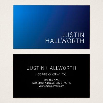 Modern Dark Blue Gradient & Minimal Editable Text