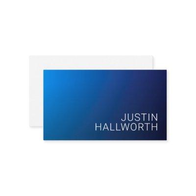 Modern Dark Blue Gradient & Minimal Editable Text Enclosure Card