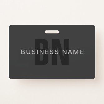 Modern Dark Gray Editable Monogram Design Template Badge