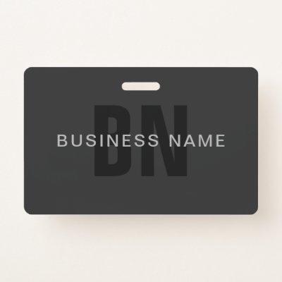 Modern Dark Gray Editable Monogram Design Template Badge