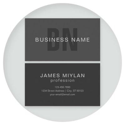 Modern Dark Gray Editable Monogram Design Template