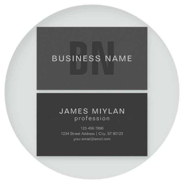 Modern Dark Gray Editable Monogram Design Template