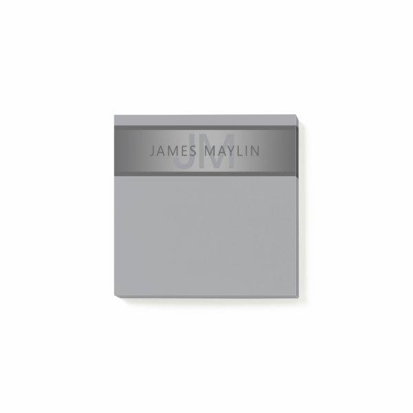 Modern Dark Gray Gradient Name or Business Name  Post-it Notes