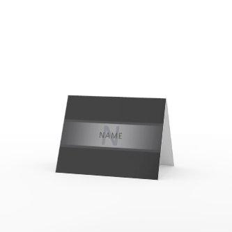 Modern Dark Gray Gradient Name or Business Name  Thank You Card