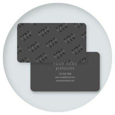 Modern Dark Gray Monogrammed Name (or other text)