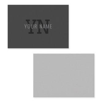 Modern Dark Gray Monogrammed Name (or other text) Note Card