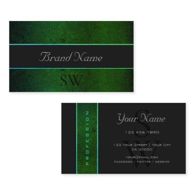 Modern Dark Green Pattern Gray Black Monogram