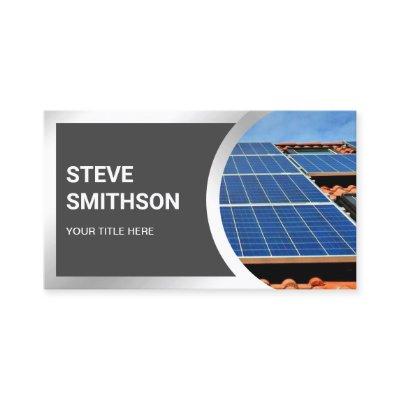 Modern Dark Grey Steel Rooftop Solar Panels