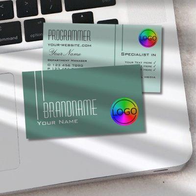 Modern Dark Light Teal Cool with Logo Professional