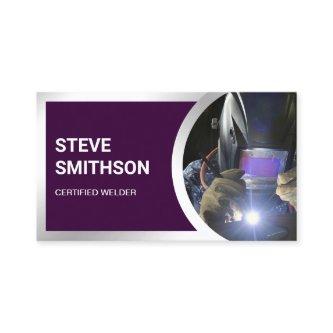 Modern Dark Purple Steel Welding Fabricator Welder