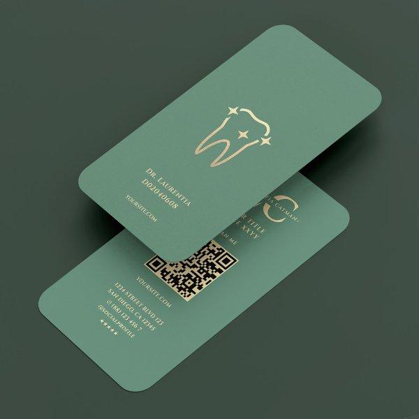 Modern Dentist Dental Dusty Teal Gold Tooth