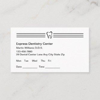Modern Dentist Office Appointment Cards New