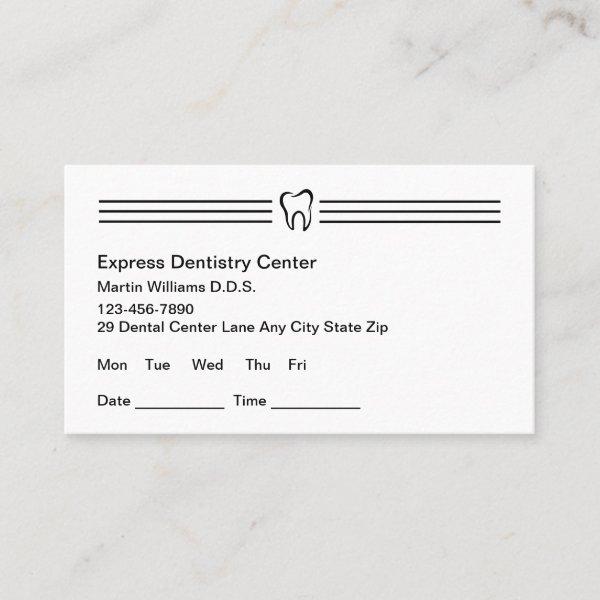 Modern Dentist Office Appointment Cards New