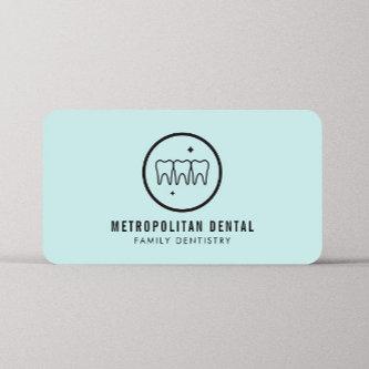 Modern Dentist Teeth Black Logo on Mint