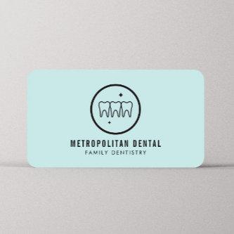 Modern Dentist Teeth Black Logo on Mint