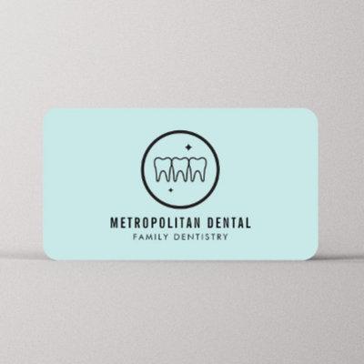 Modern Dentist Teeth Black Logo on Mint