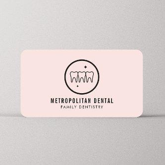 Modern Dentist Teeth Black Logo on Pink
