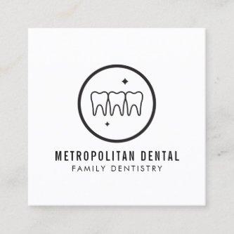 Modern Dentist Teeth Black Logo  Square