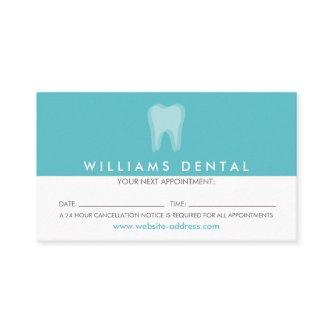 Modern Dentist Tooth Logo on Aqua Appointment