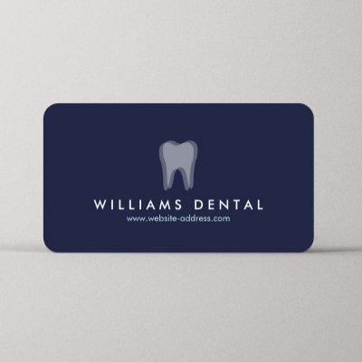 Modern Dentist Tooth Logo on Navy Blue