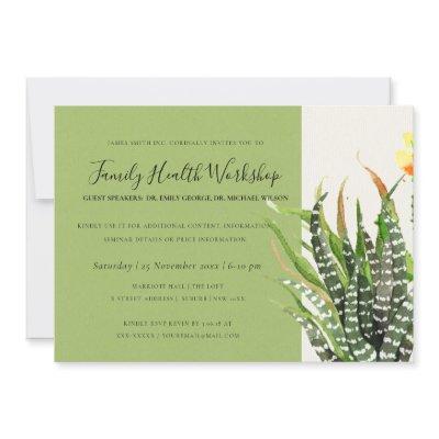 MODERN DESERT CACTUS WATERCOLOR WORKSHOP EVENT INVITATION