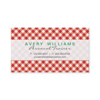 Modern Design, Green, Red & White Country Gingham