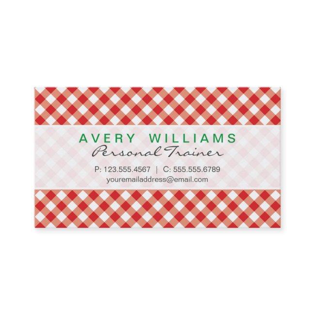 Modern Design, Green, Red & White Country Gingham