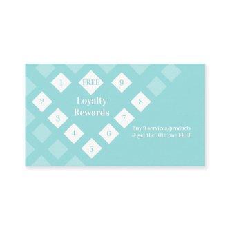 Modern Diamond Heart Loyalty Rewards Aqua Blue