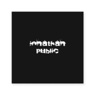 Modern Distressed Text Black White Template B&W Square