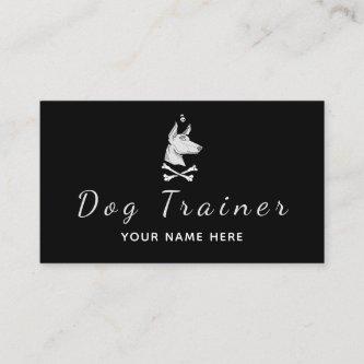 Modern Dog Pet Trainer Black & White Social Media