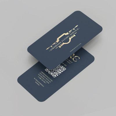 Modern Drone Pilot Dark Blue Gold Monogram