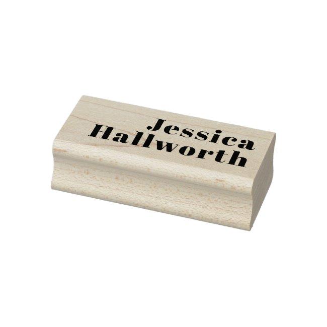 Modern Editable Business Name or First & Last Name Rubber Stamp