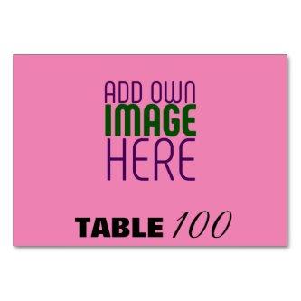MODERN EDITABLE CUTE HOT PINK IMAGE TEXT TEMPLATE TABLE NUMBER