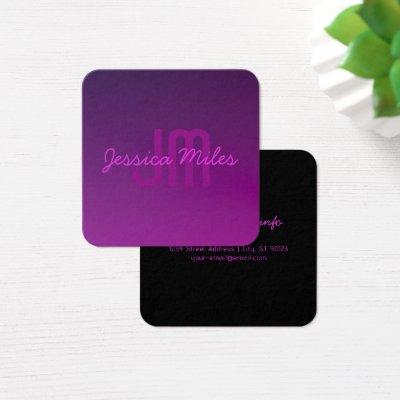 Modern Editable Monogrammed Text & Purple Ombre