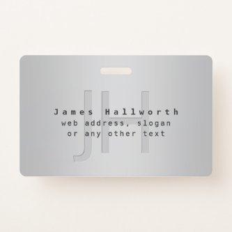 Modern Editable Name & Slogan | Grey Gradient  Badge