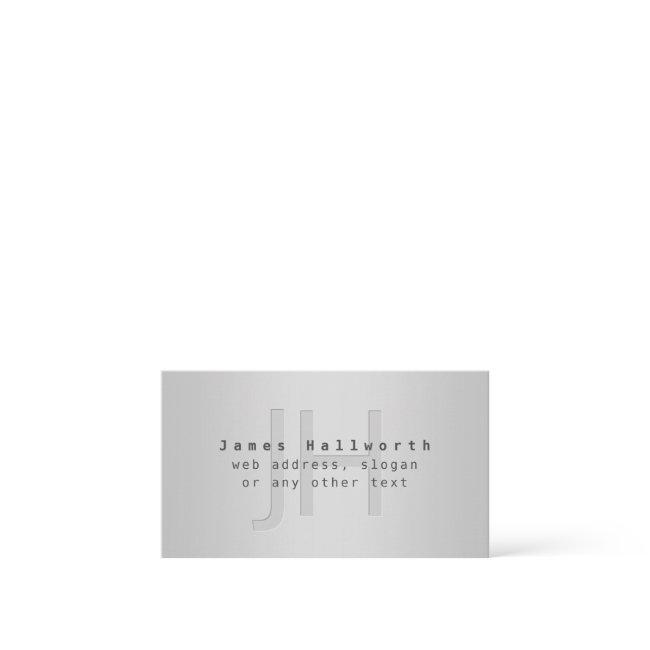 Modern Editable Name & Slogan | Grey Gradient Enclosure Card