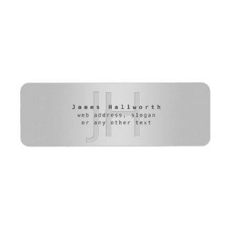 Modern Editable Name & Slogan | Grey Gradient  Label