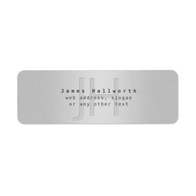 Modern Editable Name & Slogan | Grey Gradient  Label