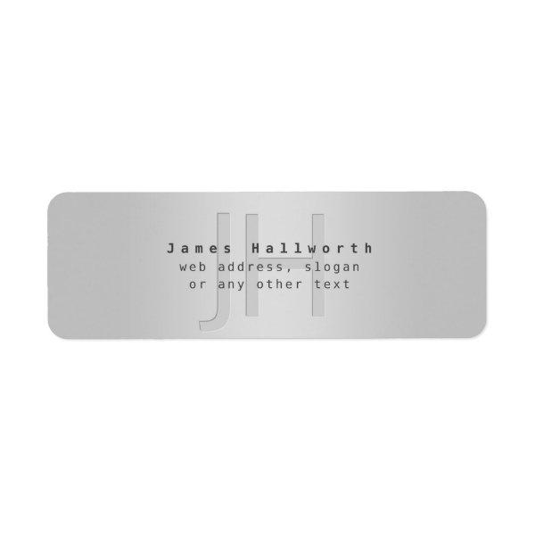 Modern Editable Name & Slogan | Grey Gradient  Label