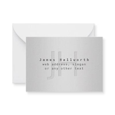 Modern Editable Name & Slogan | Grey Gradient  Note Card