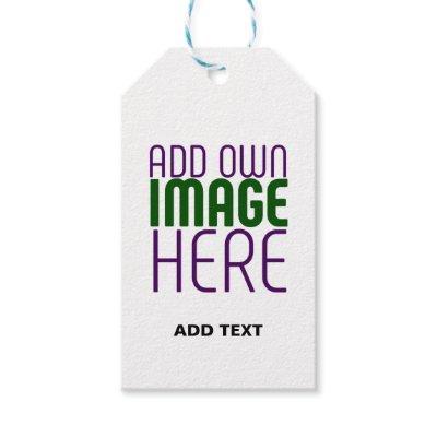 MODERN EDITABLE SIMPLE WHITE IMAGE TEXT TEMPLATE GIFT TAGS