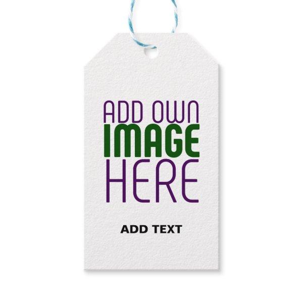 MODERN EDITABLE SIMPLE WHITE IMAGE TEXT TEMPLATE GIFT TAGS