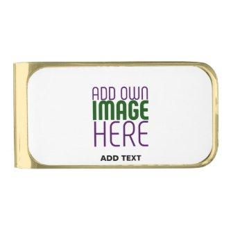 MODERN EDITABLE SIMPLE WHITE IMAGE TEXT TEMPLATE GOLD FINISH MONEY CLIP