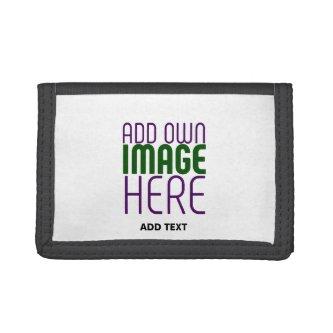 MODERN EDITABLE SIMPLE WHITE IMAGE TEXT TEMPLATE TRIFOLD WALLET