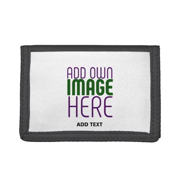MODERN EDITABLE SIMPLE WHITE IMAGE TEXT TEMPLATE TRIFOLD WALLET