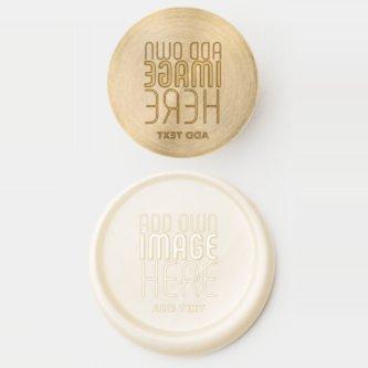 MODERN EDITABLE SIMPLE WHITE IMAGE TEXT TEMPLATE WAX SEAL STAMP