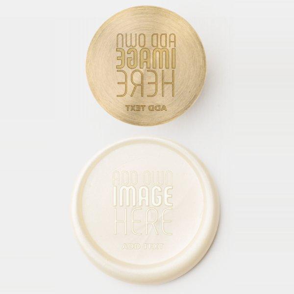 MODERN EDITABLE SIMPLE WHITE IMAGE TEXT TEMPLATE WAX SEAL STAMP
