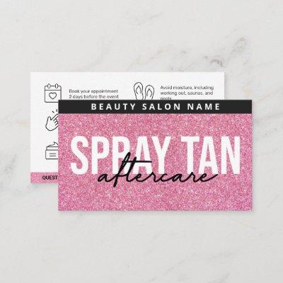 Modern Editable Sunless Spray Tan Aftercare Card